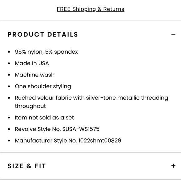 NWT- SUSANA MONACO Revolve One Arm Crop Top in Metallic Black - Picture 13 of 13